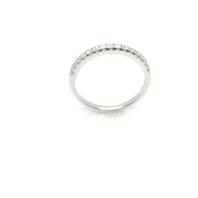 18kt White Gold Half Diamond Infinity Band