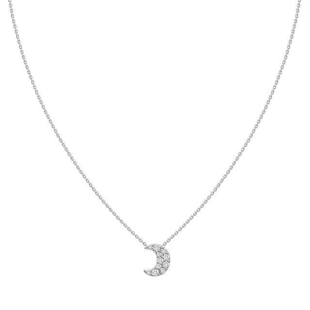 Crescent Moon Diamond Necklace
