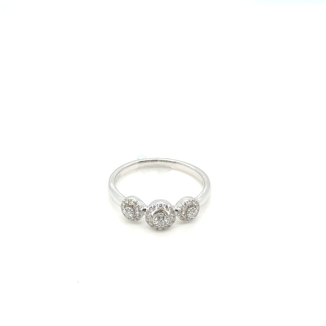 18kt White Gold Diamond Trio Ring