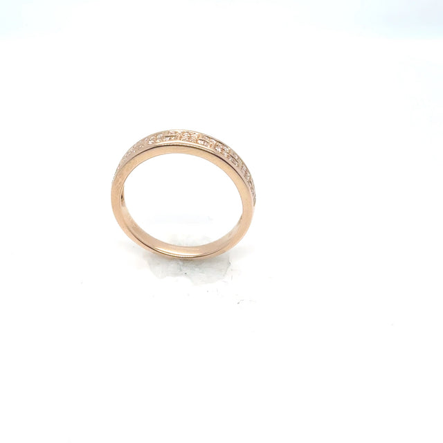 18kt Rose Gold Diamond Pave Pattern Ring