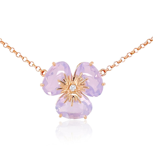 18K Rose Gold Opalescent Amethyst Necklace