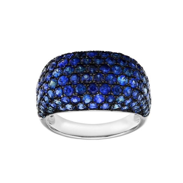 Blue Velvet Dome Blue Sapphire Cocktail Ring