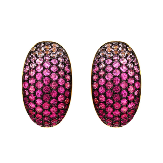 Satin Rose Pink Sapphire Earrings