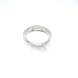 Pave Diamond Pattern White Gold Ring