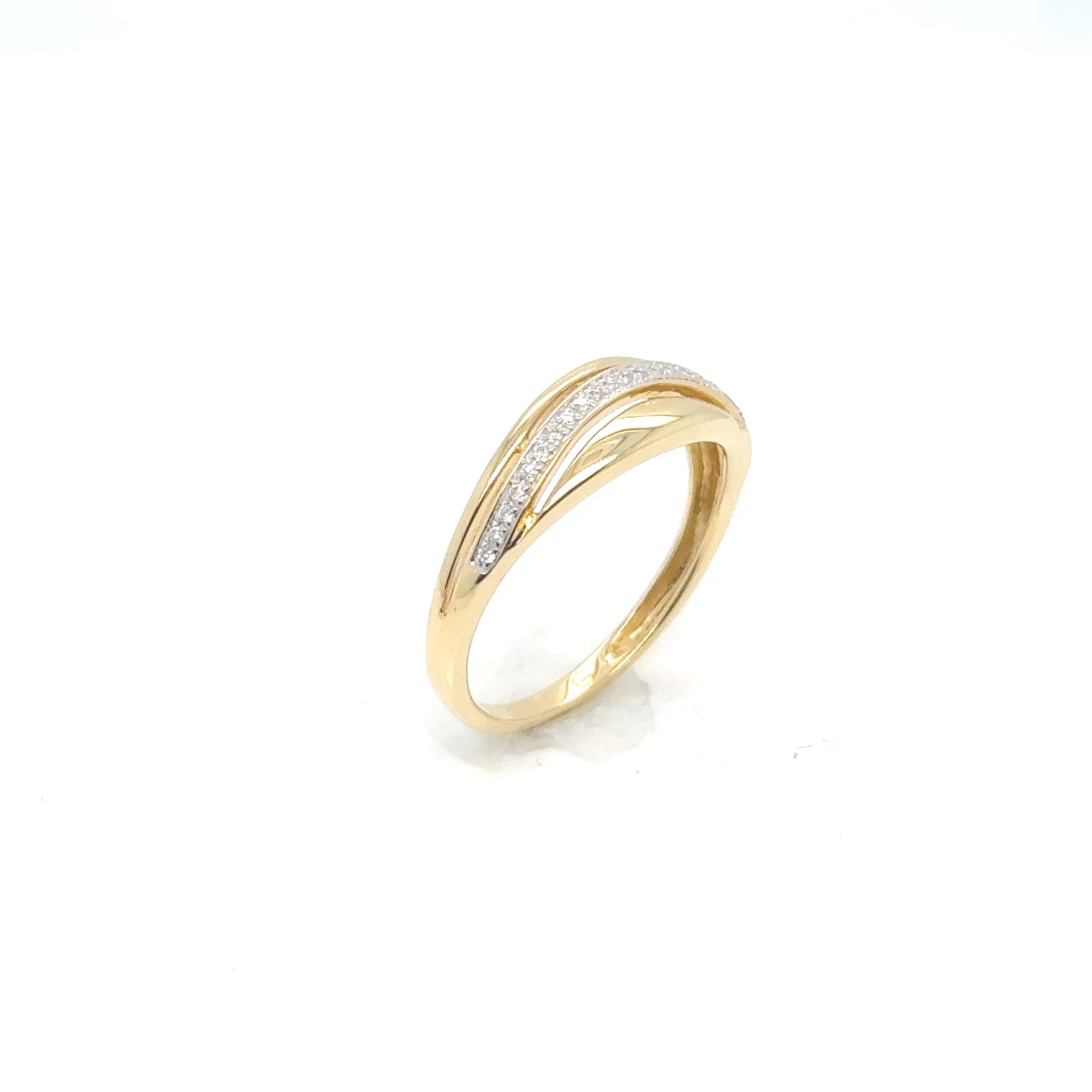 18kt Yellow Gold Diamond Wave Ring