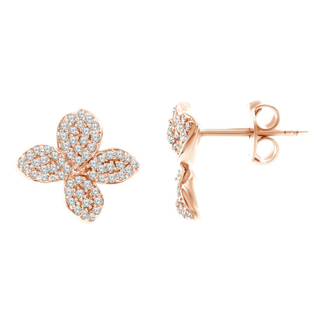 Gold Diamond Pave Butterfly Studs