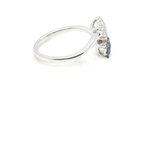 18kt Blue Sapphire and Diamond Cluster Ring