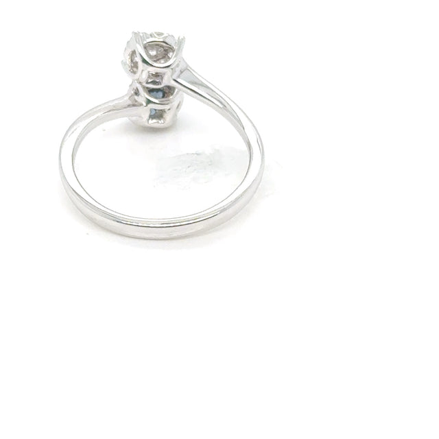 18kt Blue Sapphire and Diamond Cluster Ring
