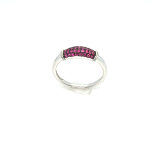 18kt White Gold Ruby Cluster with Diamond detail Ring