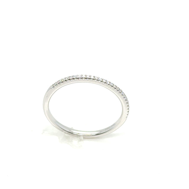 18kt White Gold  Half Diamond Infinity Band
