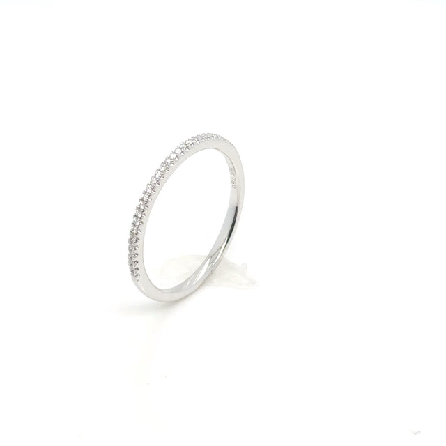18kt White Gold  Half Diamond Infinity Band