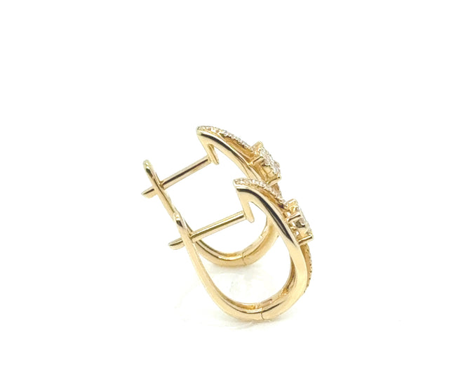 18kt Yellow Gold Intertwining Diamond Earring
