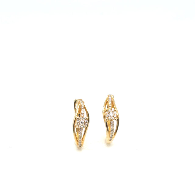 18kt Yellow Gold Intertwining Diamond Earring