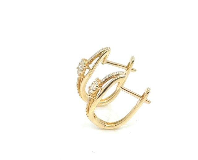 18kt Yellow Gold Intertwining Diamond Earring