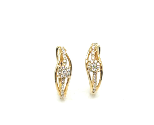 18kt Yellow Gold Intertwining Diamond Earring