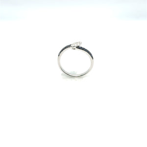 18kt White Gold With Blue Sapphire Pave and a Diamond Pave Accent