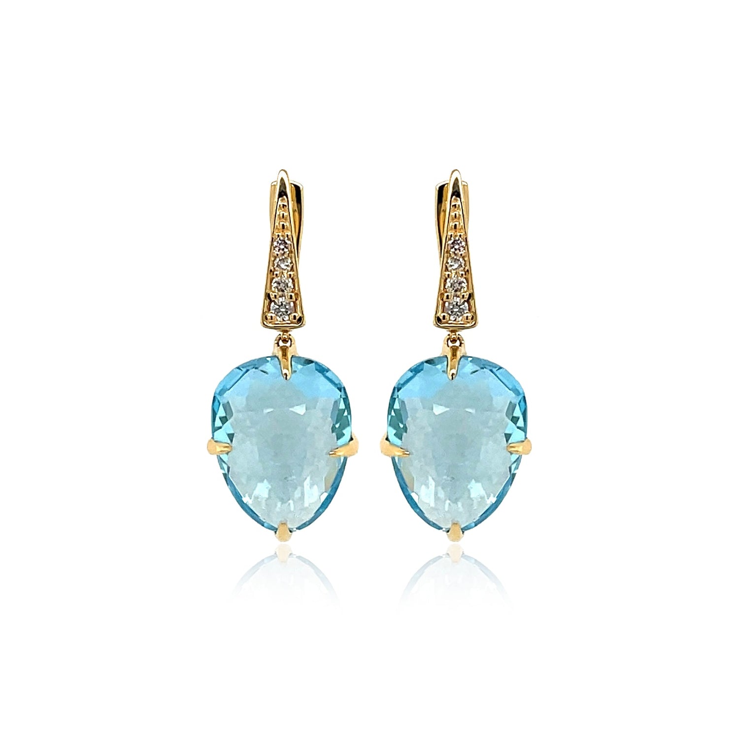 Blue Topaz Sugar Loaf Earrings