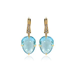 Blue Topaz Sugar Loaf Earrings