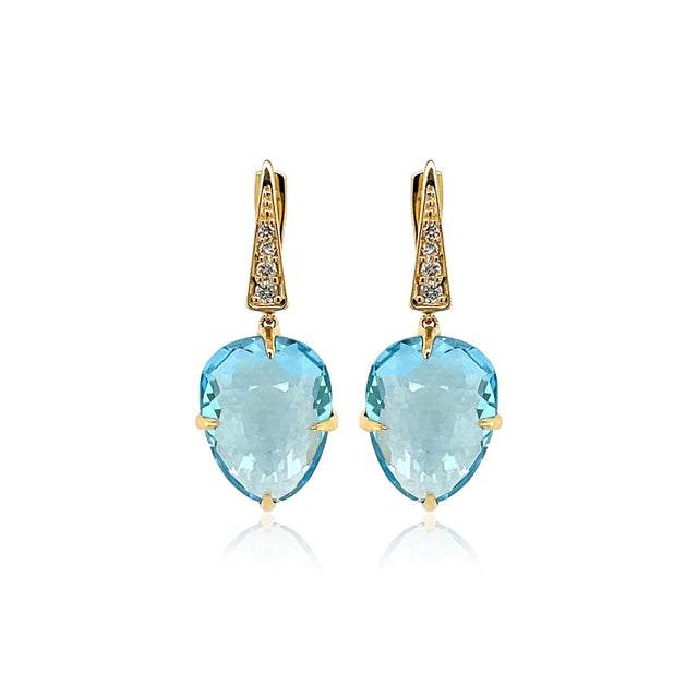 Blue Topaz Sugar Loaf Earrings