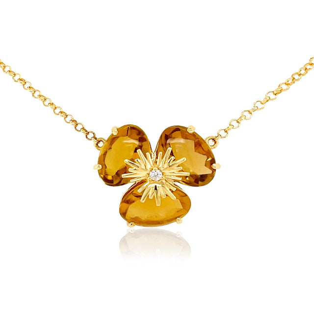 18K Yellow Gold Champagne Citrine Necklace