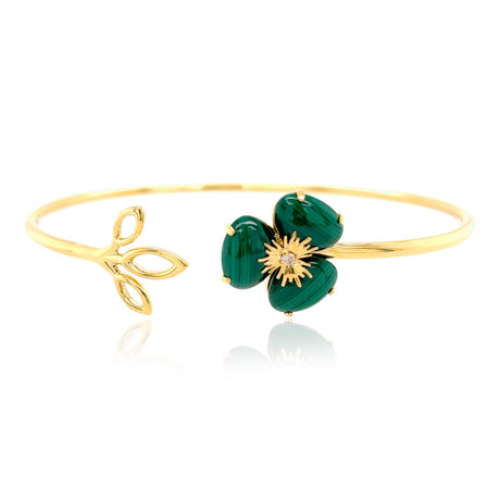 18K Yellow Gold Pensée Malachite Bracelet