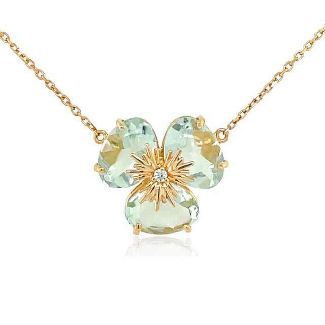 18K Yellow Gold Pensée Prasiolite Necklace