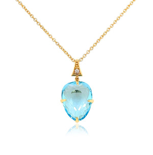 Blue Topaz Sugar Loaf Necklace