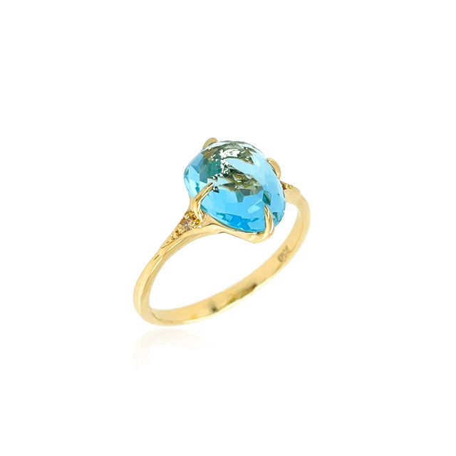 Blue Topaz Sugar Loaf Ring