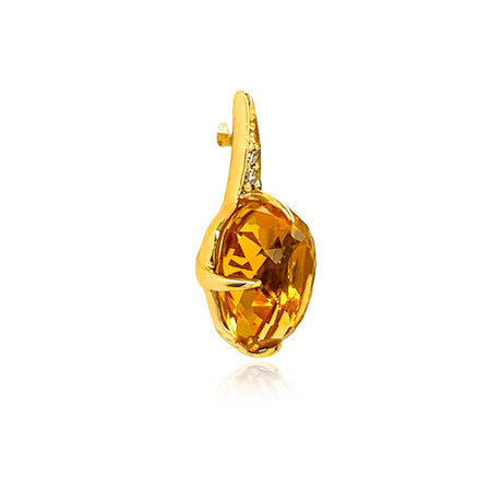 18K Sugar Loaf Citrine Earrings