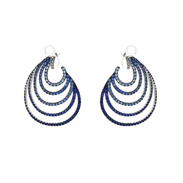 Amalia Blue Sapphire Crescent Earrings