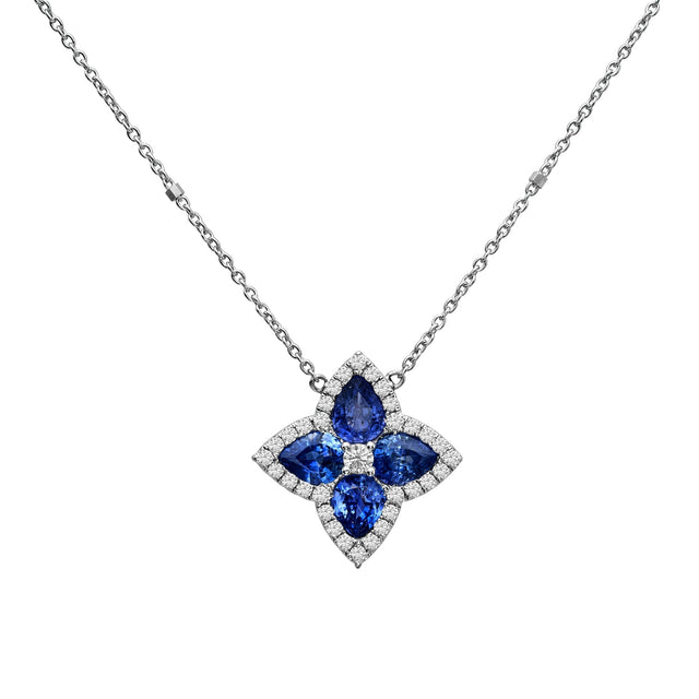 Amaryllis Blue Sapphire Pendant Necklace