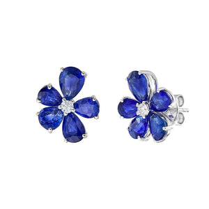 Anemone Studs in Blue Sapphire