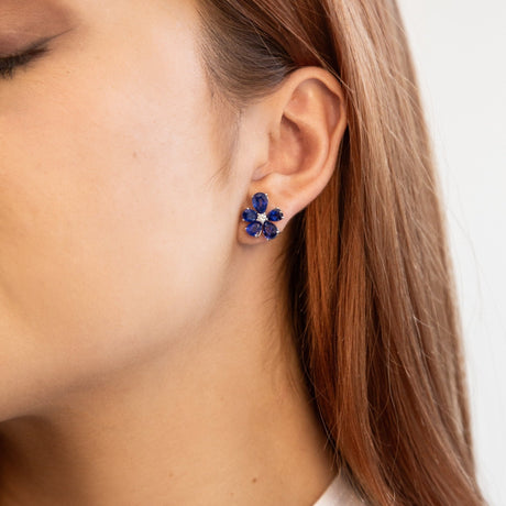 Anemone Studs in Blue Sapphire