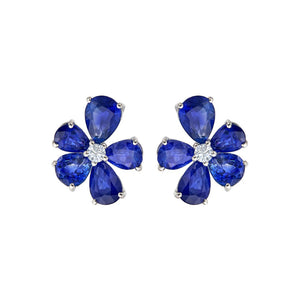 Anemone Studs in Blue Sapphire