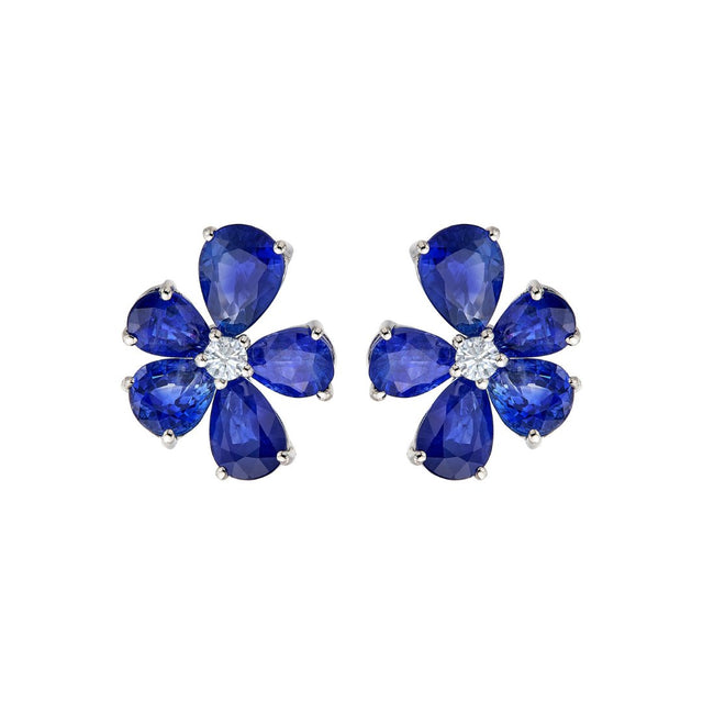 Anemone Studs in Blue Sapphire