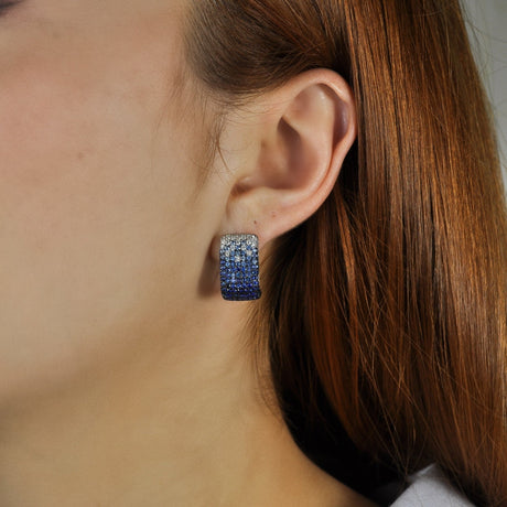 Blue Velvet Blue Sapphire Hoops