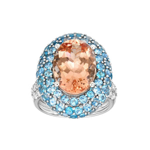 Lanna Paraiba and Morganite Ring