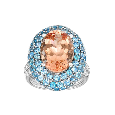 Lanna Paraiba and Morganite Ring