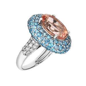 Lanna Paraiba and Morganite Ring