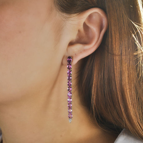 Marian Pink Sapphire Drop Earrings