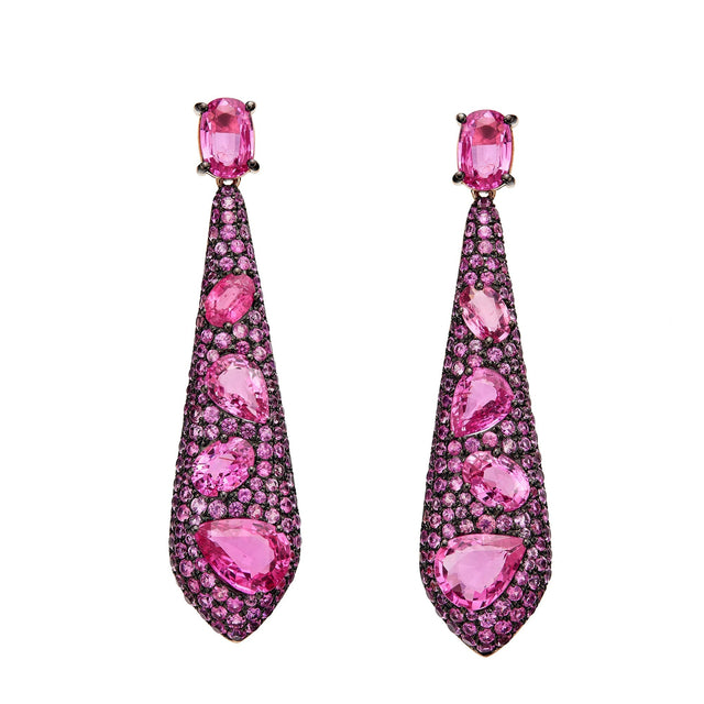 Nyx Statement Pink Sapphire Earrings