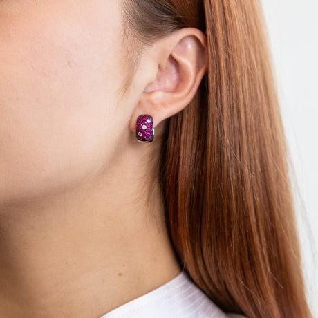 Piora Pink Sapphire Hoops