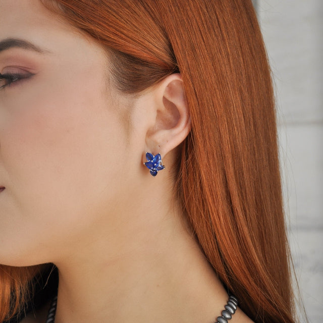 Poplar Blue Sapphire Studs