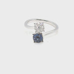 18kt Blue Sapphire and Diamond Cluster Ring