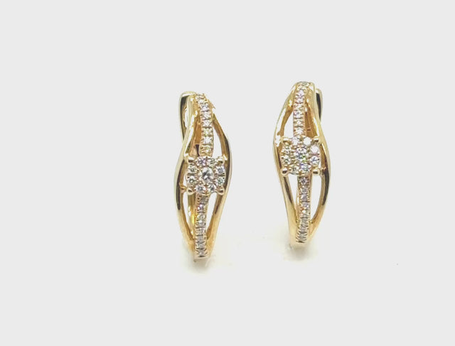 18kt Yellow Gold Intertwining Diamond Earring