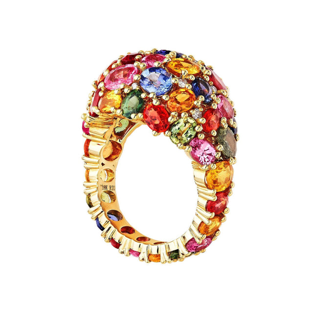 Prisma Multi-Colored Sapphire Cocktail Ring