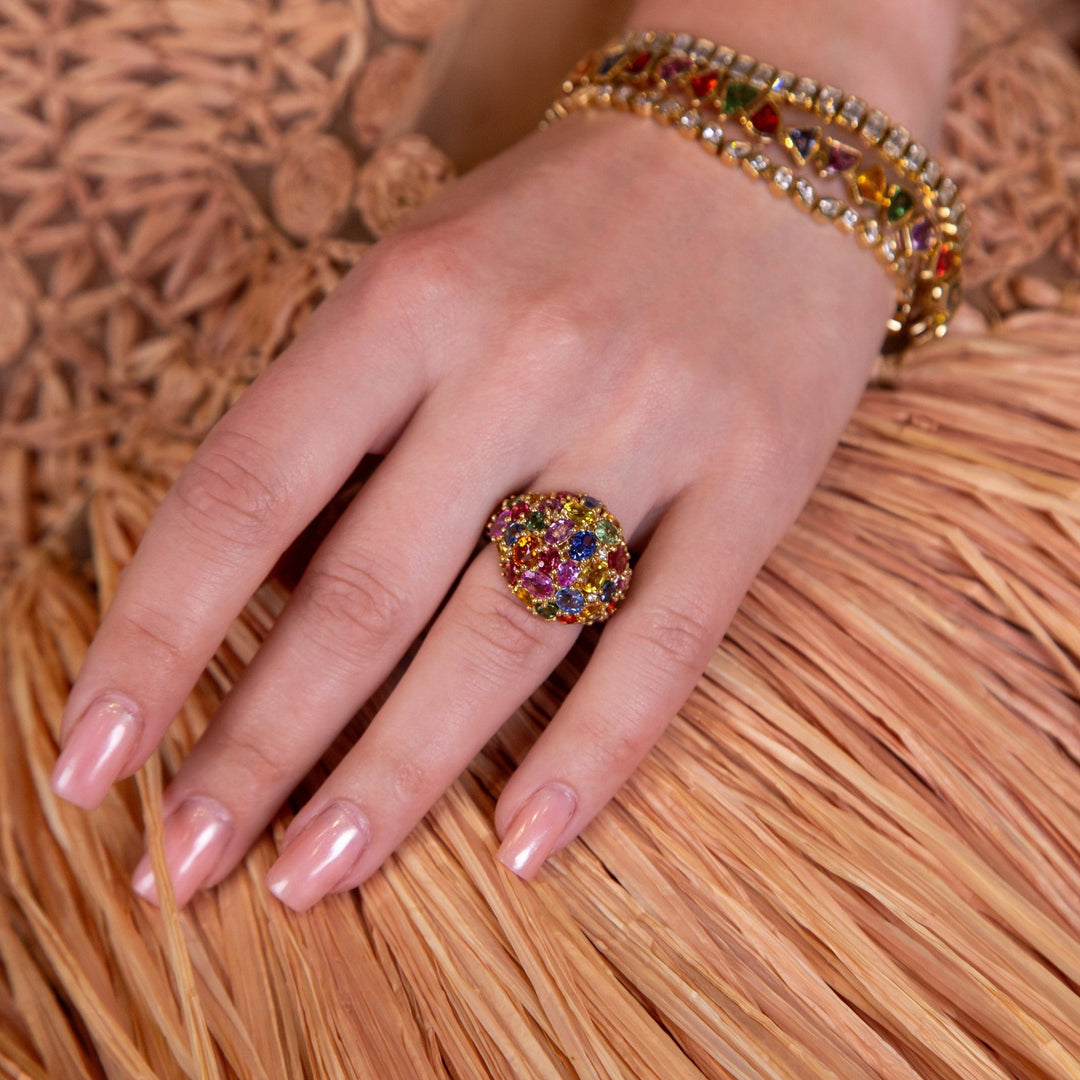 Prisma Multi-Colored Sapphire Cocktail Ring