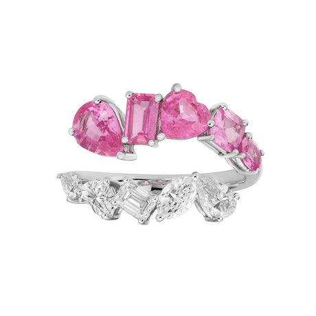 Zinnia Pink Sapphire Wrap Ring