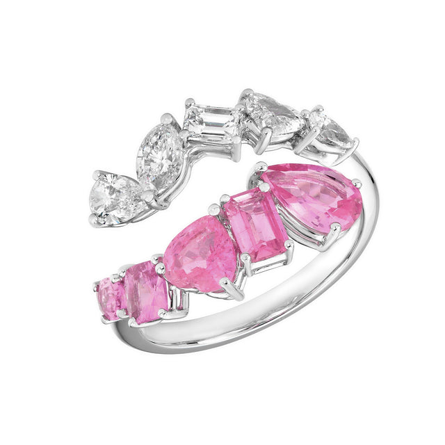 Zinnia Pink Sapphire Wrap Ring