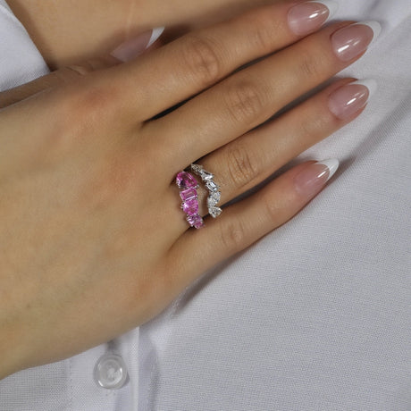 Zinnia Pink Sapphire Wrap Ring